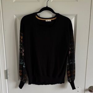 Anthropologie Ovla Contrasting Sleeve Sweater Blouse Pullover Size Small